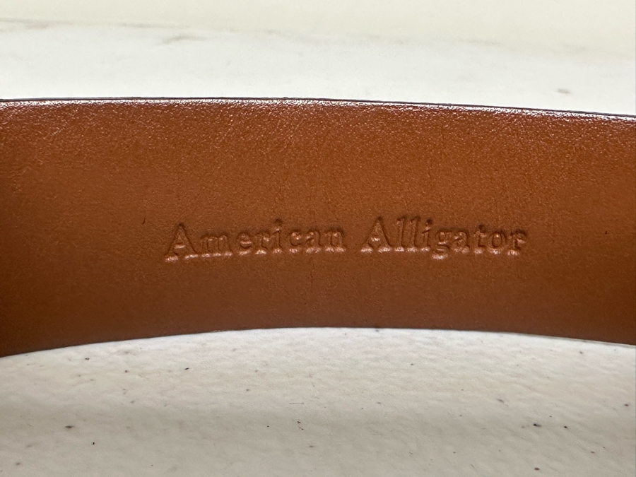 American Alligator Allen Edmonds Men's Adjustable Black Belt Size 36 [Photo 6]