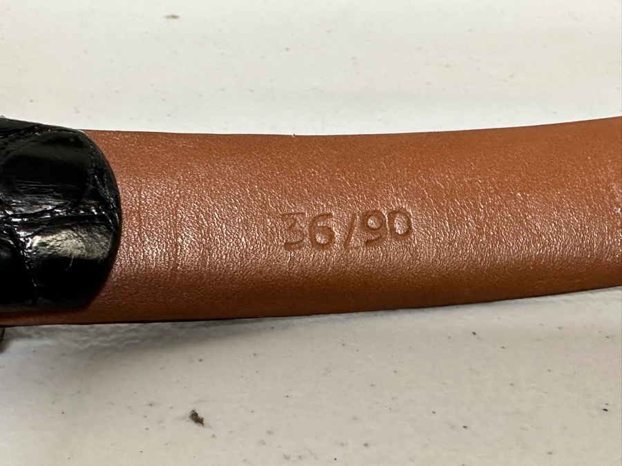 American Alligator Allen Edmonds Men's Adjustable Black Belt Size 36 [Photo 9]