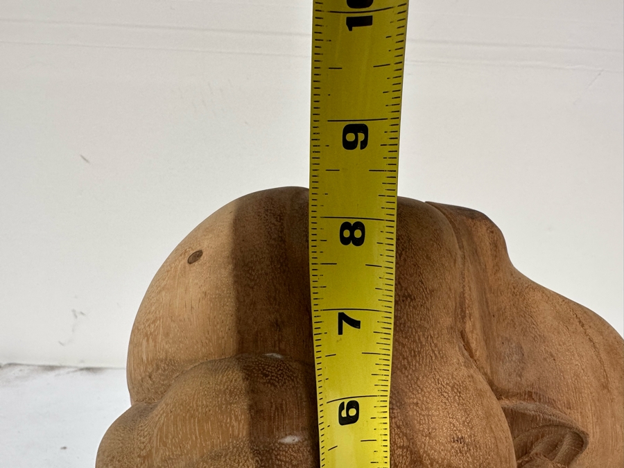 Hand Carved Wooden Sculpture Of Man Hiding His Face In His Hands Crouched Over 8W X 8H [Photo 10]