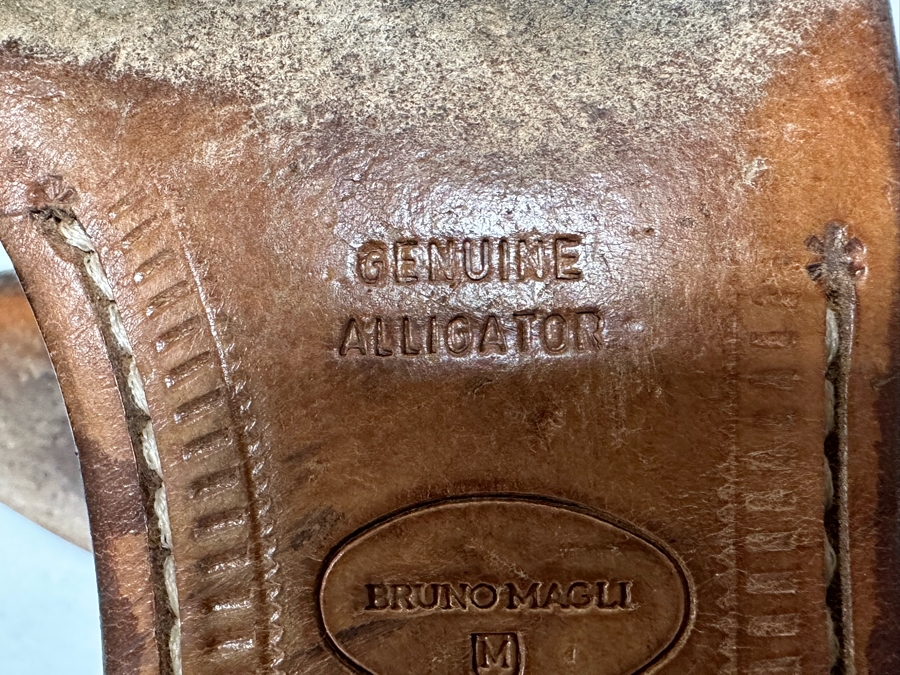 Pair Of Genuine Alligator Bruno Magli Italy Black Dress Shoes Size 8.5M [Photo 9]