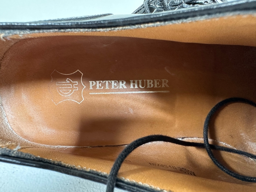 Genuine Crocodile Peter Huber Black Dress Shoes Size 8.5M [Photo 7]