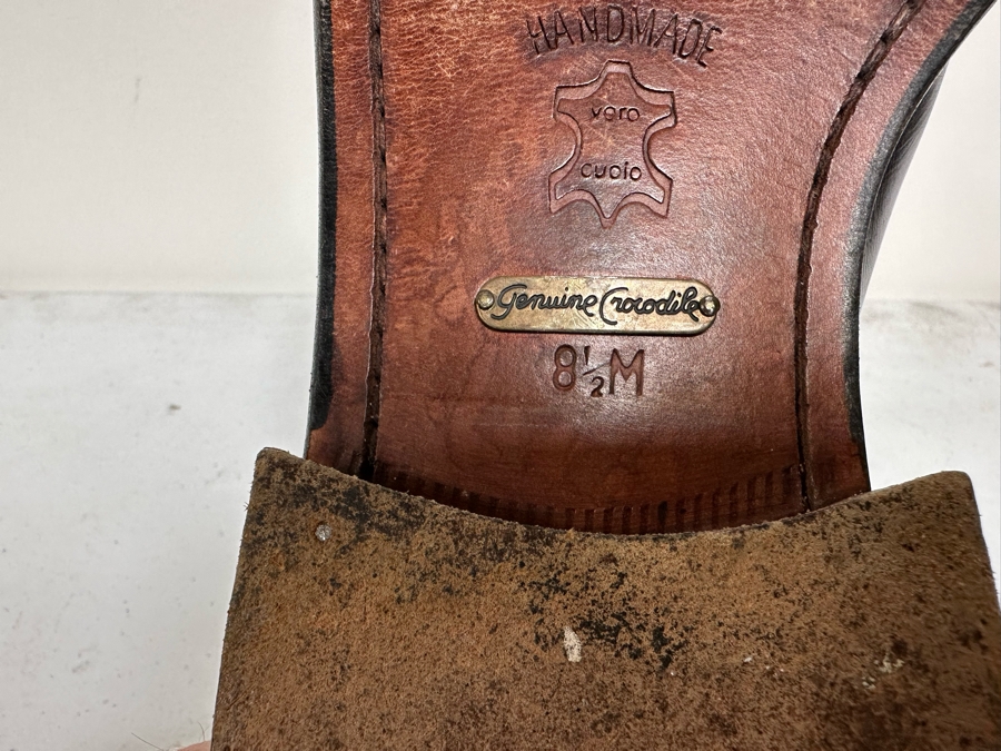 Genuine Crocodile Peter Huber Black Dress Shoes Size 8.5M [Photo 11]