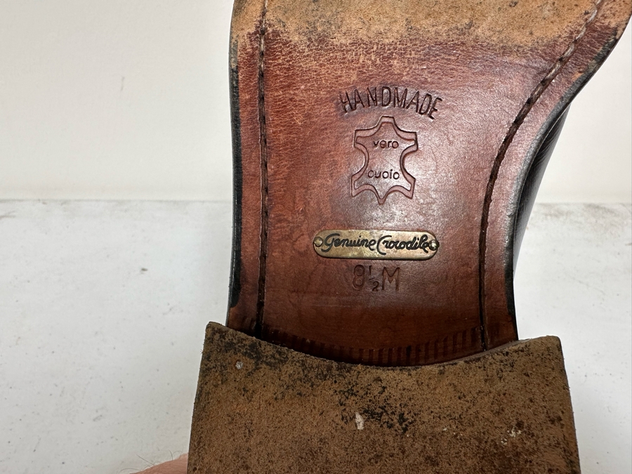 Genuine Crocodile Peter Huber Black Dress Shoes Size 8.5M [Photo 10]