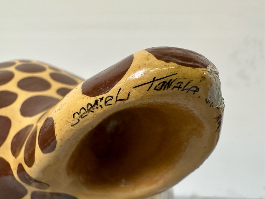 Handmade Sermel Papier Mache Leopard Sculpture From Tonala, Jalisco Mexico (See Photos For Condition Issues) - Signed On Ear 29W X 23D X 39H [Photo 24]