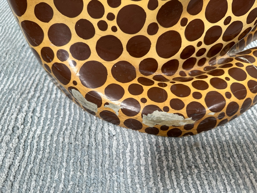 Handmade Sermel Papier Mache Leopard Sculpture From Tonala, Jalisco Mexico (See Photos For Condition Issues) - Signed On Ear 29W X 23D X 39H [Photo 14]