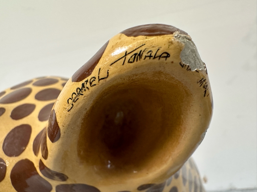 Handmade Sermel Papier Mache Leopard Sculpture From Tonala, Jalisco Mexico (See Photos For Condition Issues) - Signed On Ear 29W X 23D X 39H [Photo 23]