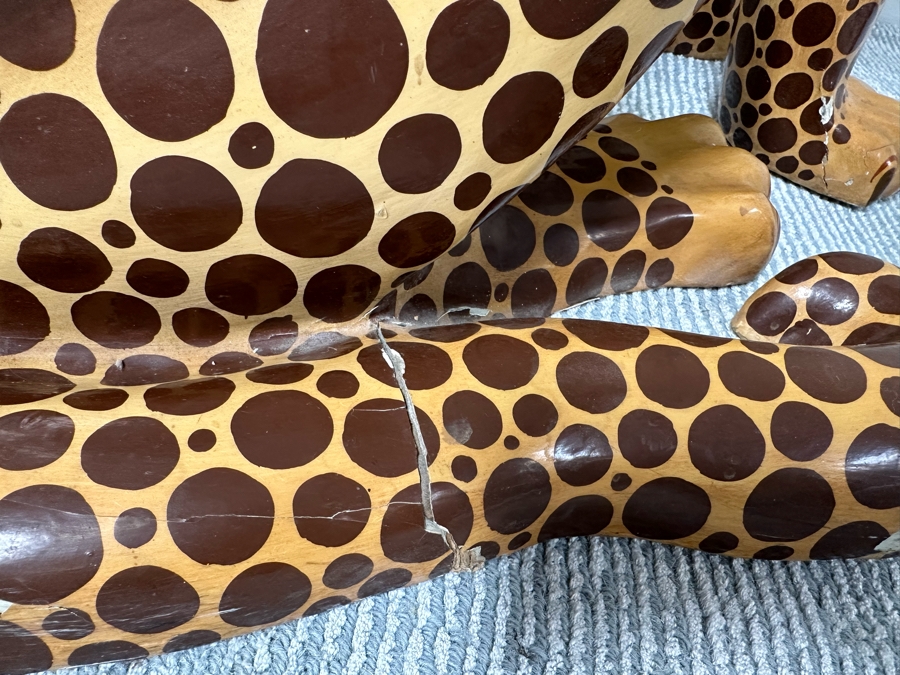 Handmade Sermel Papier Mache Leopard Sculpture From Tonala, Jalisco Mexico (See Photos For Condition Issues) - Signed On Ear 29W X 23D X 39H [Photo 15]