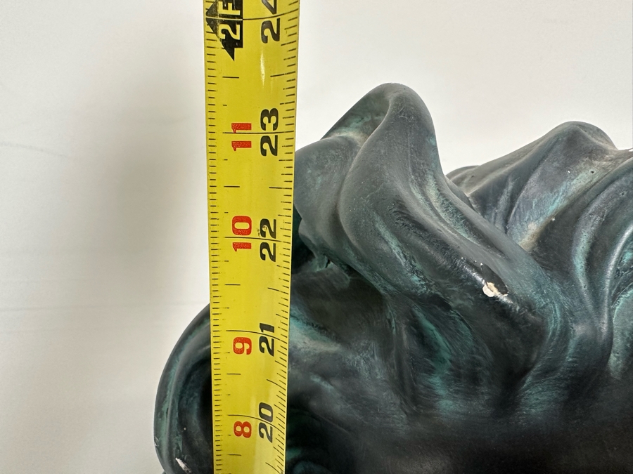 Large French Patinated Plaster Bust Copy Featured On The Arch Of Triumph In Paris, Head Of A Gaul By Francois Rude C. 1833-35 14W X 23H [Photo 8]