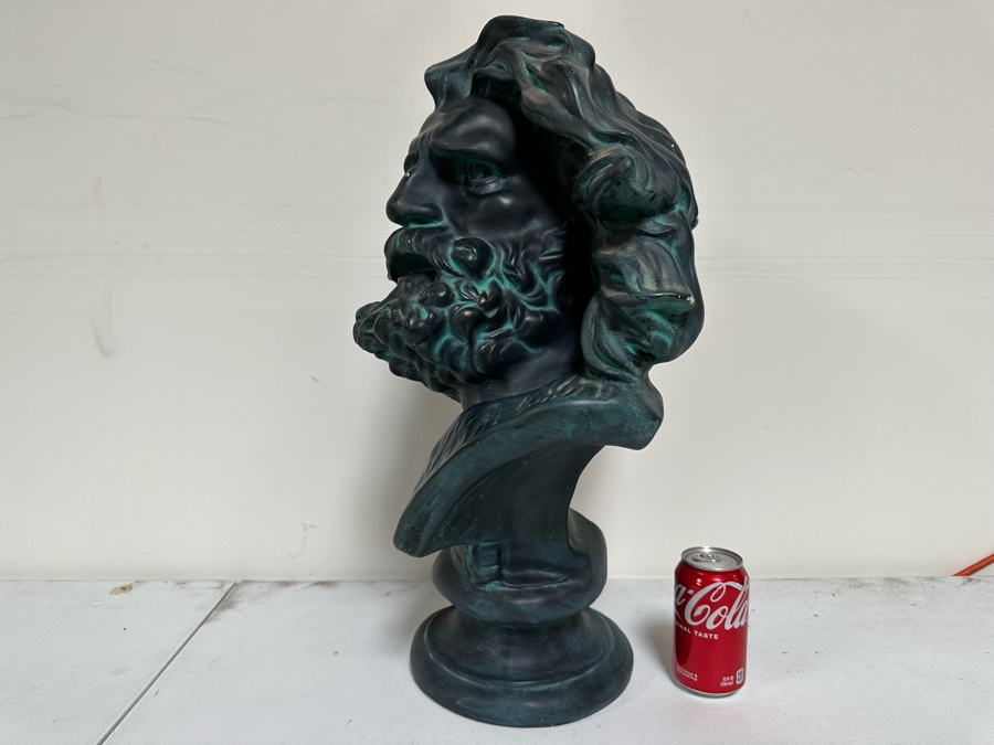 Large French Patinated Plaster Bust Copy Featured On The Arch Of Triumph In Paris, Head Of A Gaul By Francois Rude C. 1833-35 14W X 23H [Photo 4]