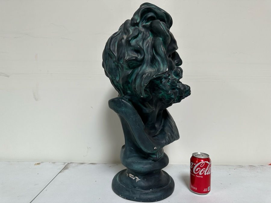 Large French Patinated Plaster Bust Copy Featured On The Arch Of Triumph In Paris, Head Of A Gaul By Francois Rude C. 1833-35 14W X 23H [Photo 6]