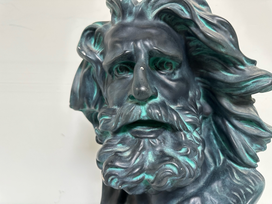 Large French Patinated Plaster Bust Copy Featured On The Arch Of Triumph In Paris, Head Of A Gaul By Francois Rude C. 1833-35 14W X 23H [Photo 3]