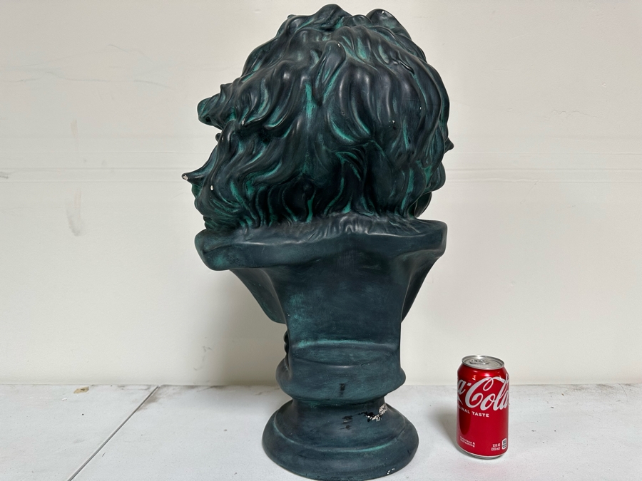 Large French Patinated Plaster Bust Copy Featured On The Arch Of Triumph In Paris, Head Of A Gaul By Francois Rude C. 1833-35 14W X 23H [Photo 5]
