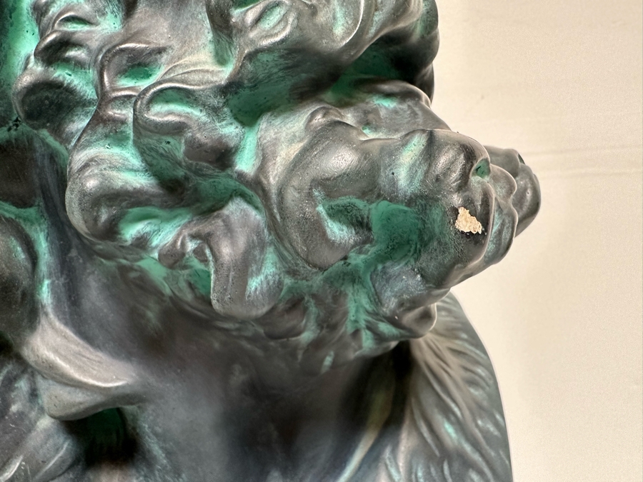 Large French Patinated Plaster Bust Copy Featured On The Arch Of Triumph In Paris, Head Of A Gaul By Francois Rude C. 1833-35 14W X 23H [Photo 7]