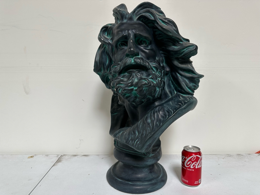Large French Patinated Plaster Bust Copy Featured On The Arch Of Triumph In Paris, Head Of A Gaul By Francois Rude C. 1833-35 14W X 23H [Photo 2]
