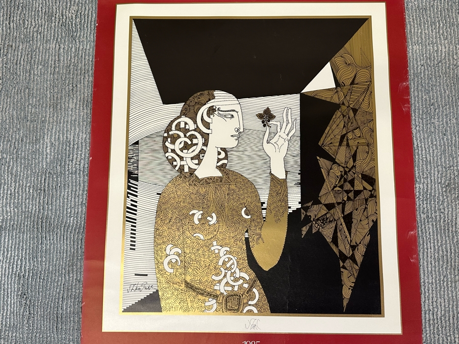 Hand Signed Endre László Szász (1926-2003, Hungarian) 1985 Szasz Studio Calendar Hand Signed By Artist 24.5 X 37.5 [Photo 3]