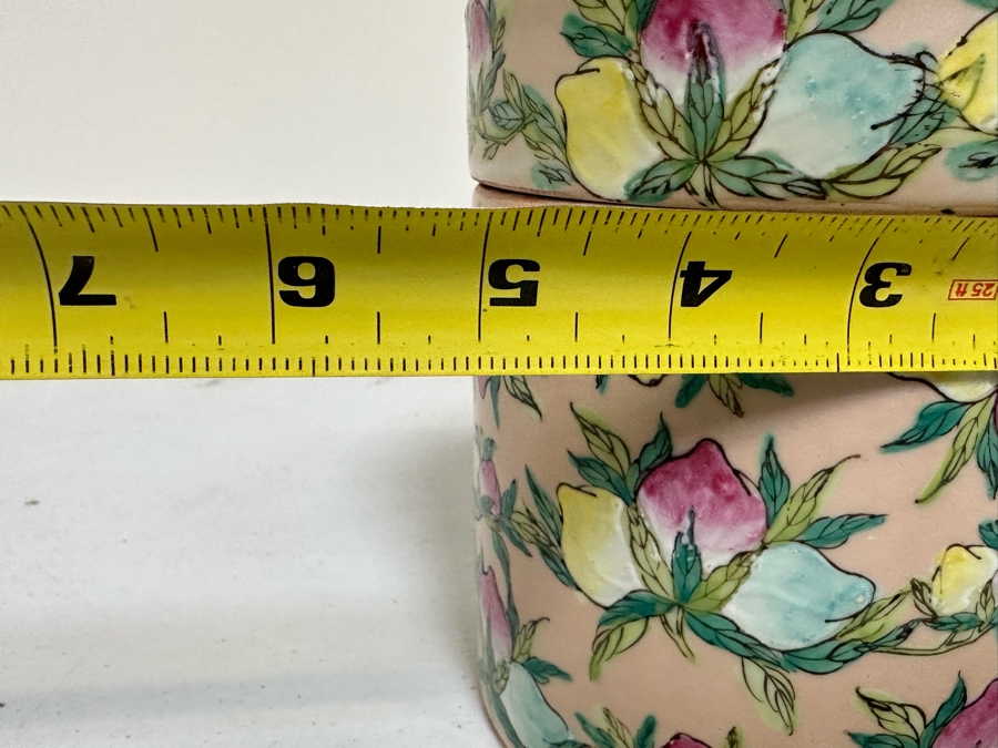 Signed Vintage Chinese Porcelain Lidded Jar 5W X 6H [Photo 8]