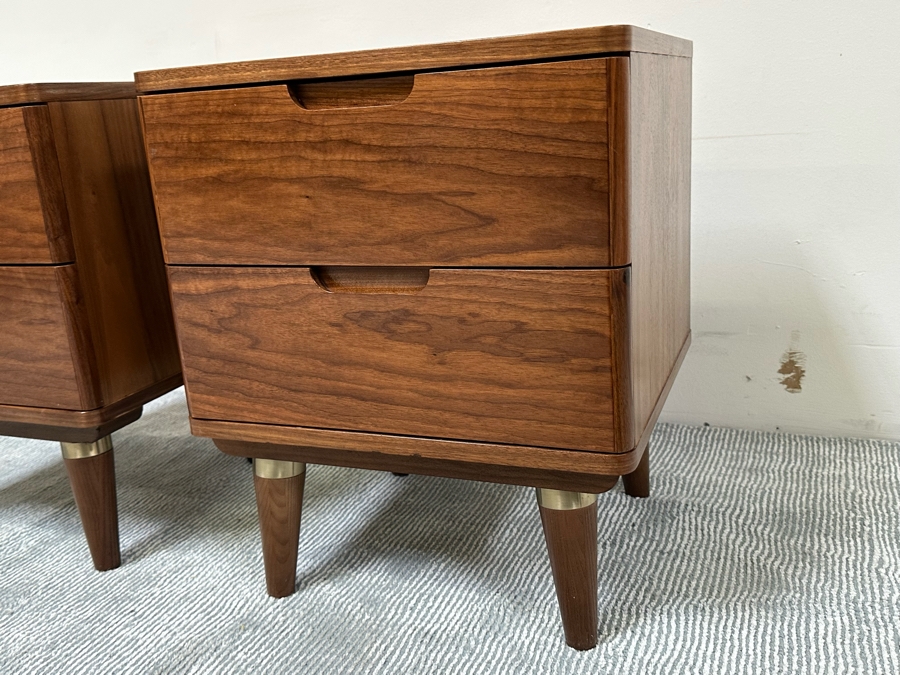 Pair Of Kardiel Mid-Century Modern Style Dream 17' Bedside Tables Nightstands 17.5W X 16D X 21.5H Retails $1,660 [Photo 4]