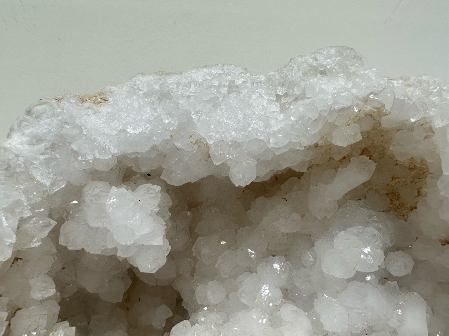 (2) Large Halves Of A White Crystal Geode Each Half Measures Apx 11W X 9H [Photo 12]