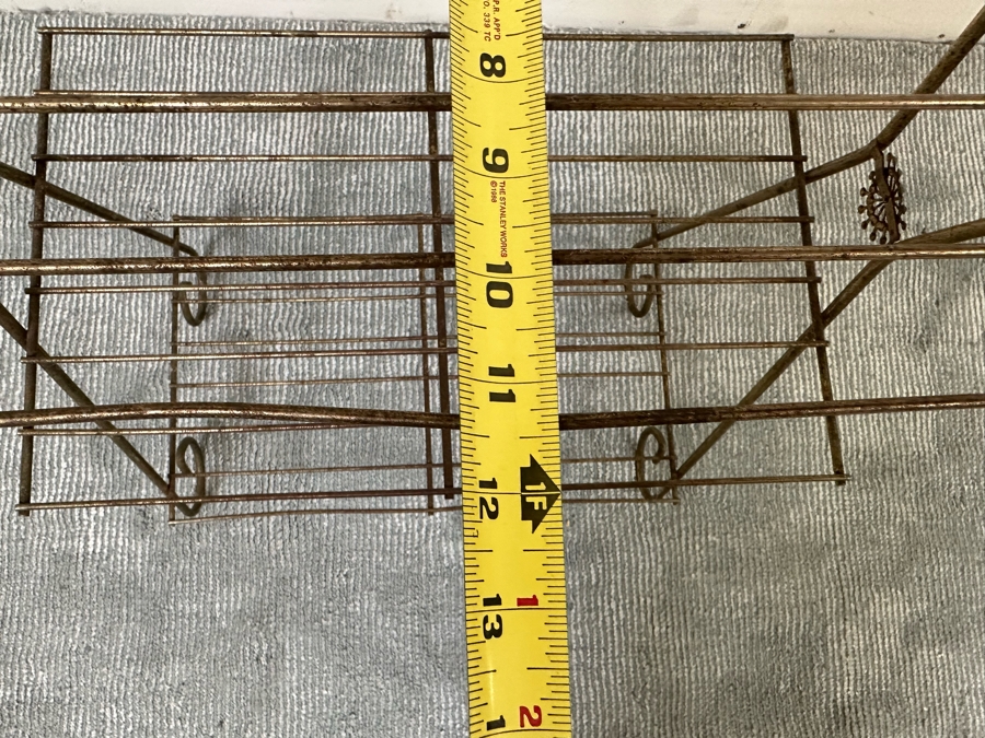 Mid-Century Brass Rack Shelf 19W X 12D X 28H [Photo 9]