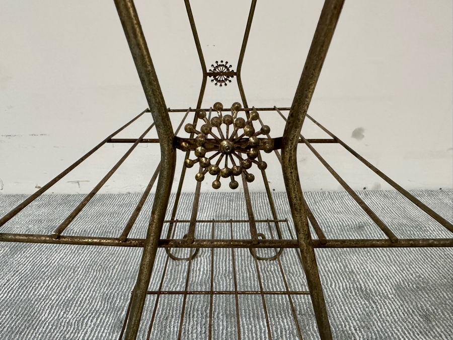 Mid-Century Brass Rack Shelf 19W X 12D X 28H [Photo 4]