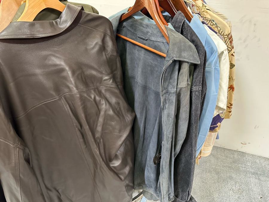 Men's Designer Clothes Lot Including Jackets, Shirts, Hawaiian Shirts And Dress Pants With Brands From Bruno Magli, Hugo Boss, Ralph Lauren - See Photos (Does Not Include Chrome Rack) [Photo 19]