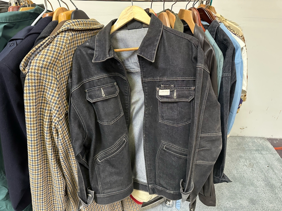 Men's Designer Clothes Lot Including Jackets, Shirts, Hawaiian Shirts And Dress Pants With Brands From Bruno Magli, Hugo Boss, Ralph Lauren - See Photos (Does Not Include Chrome Rack) [Photo 10]