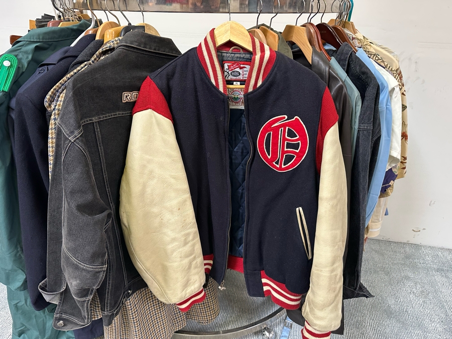 Men's Designer Clothes Lot Including Jackets, Shirts, Hawaiian Shirts And Dress Pants With Brands From Bruno Magli, Hugo Boss, Ralph Lauren - See Photos (Does Not Include Chrome Rack) [Photo 12]