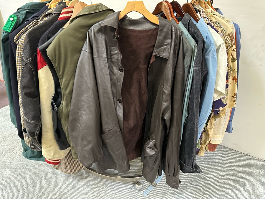 Men's Designer Clothes Lot Including Jackets, Shirts, Hawaiian Shirts ...