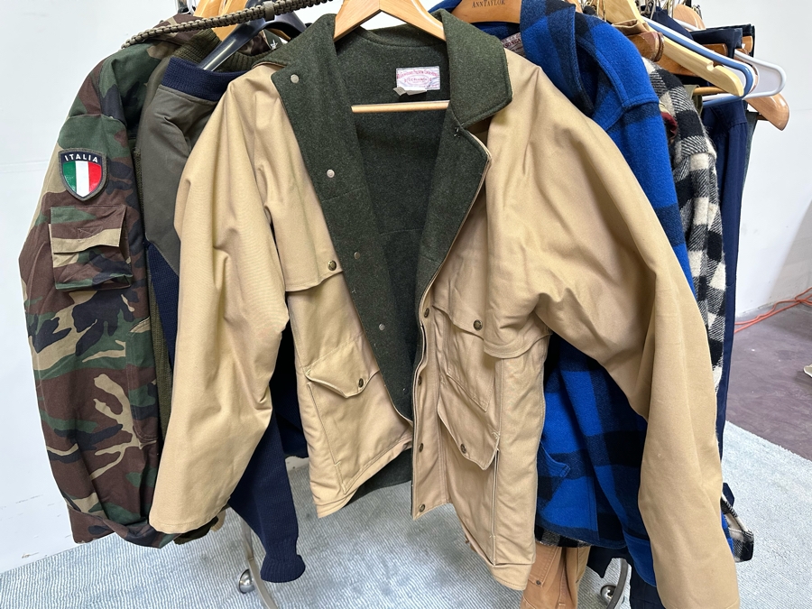 Men's Clothes Lot Including Jackets, Vests, Pants - See Photos (Does Not Include Chrome Rack) [Photo 15]
