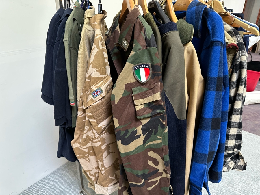 Men's Clothes Lot Including Jackets, Vests, Pants - See Photos (Does Not Include Chrome Rack) [Photo 2]