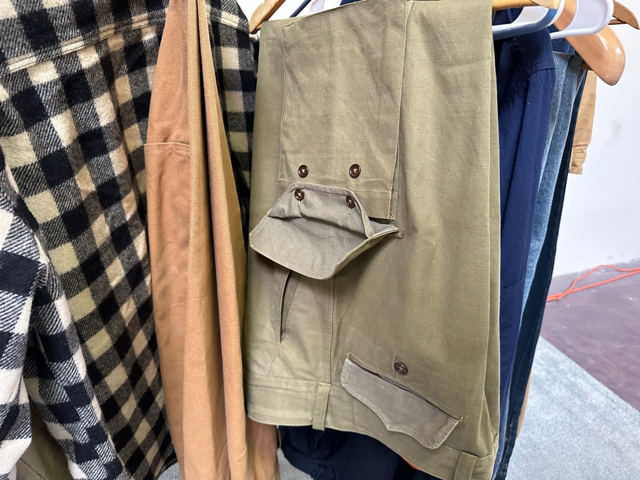 Men's Clothes Lot Including Jackets, Vests, Pants - See Photos (Does Not Include Chrome Rack) [Photo 26]