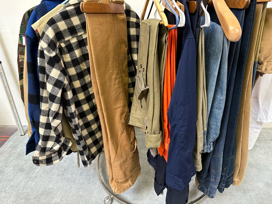 Men's Clothes Lot Including Jackets, Vests, Pants - See Photos (Does ...