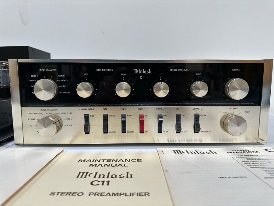 Vintage McIntosh 225 Vacuum Tube Hi-Fi Power Amplifier With McIntosh C11 Stereo Preamplifier And Original Manuals And Parts - See Photos Estimate $10,000-$12,000 [Photo 14]