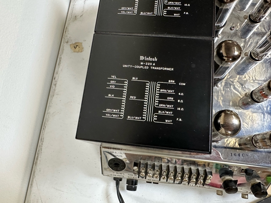 Vintage McIntosh 225 Vacuum Tube Hi-Fi Power Amplifier With McIntosh C11 Stereo Preamplifier And Original Manuals And Parts - See Photos Estimate $10,000-$12,000 [Photo 10]