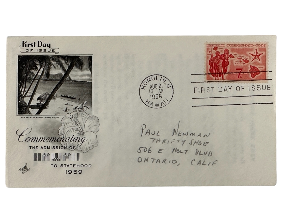 First Day Cover Stamp Issue Commemorating The Admission Of Hawaii To Statehood 1959
