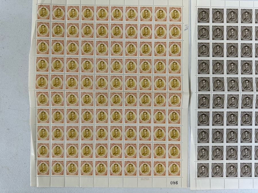 (2) Mint Uncut Stamps Sheets Thailand Postage [Photo 3]