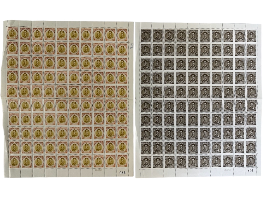 (2) Mint Uncut Stamps Sheets Thailand Postage [Photo 2]