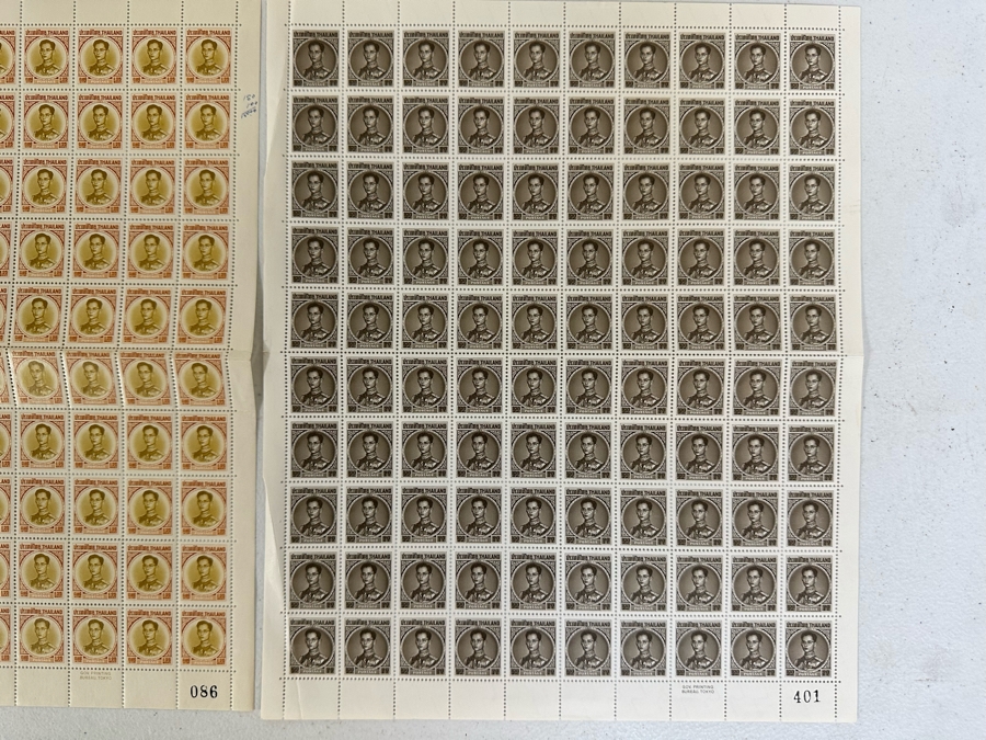(2) Mint Uncut Stamps Sheets Thailand Postage [Photo 4]