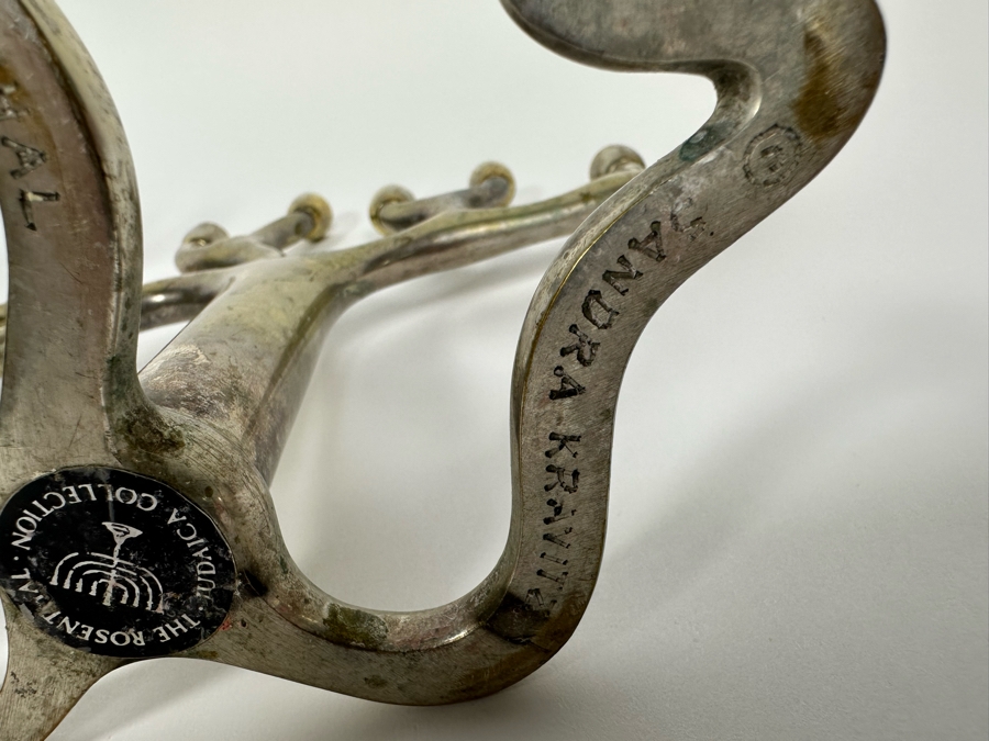 Pair Of Metal Jewish Menorahs: Larger One Is The Rosenthal Judaica Collection Tree Of Life Menorah Signed By Sandra Kravitz 8.5H And Smaller One Is Signed Rite Lite Ltd [Photo 9]