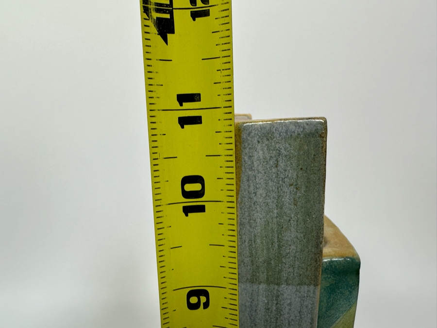 Signed Sara Post Abstract Studio Art Pottery Vase With Handle 1987 6W X 2.25D X 11H [Photo 12]