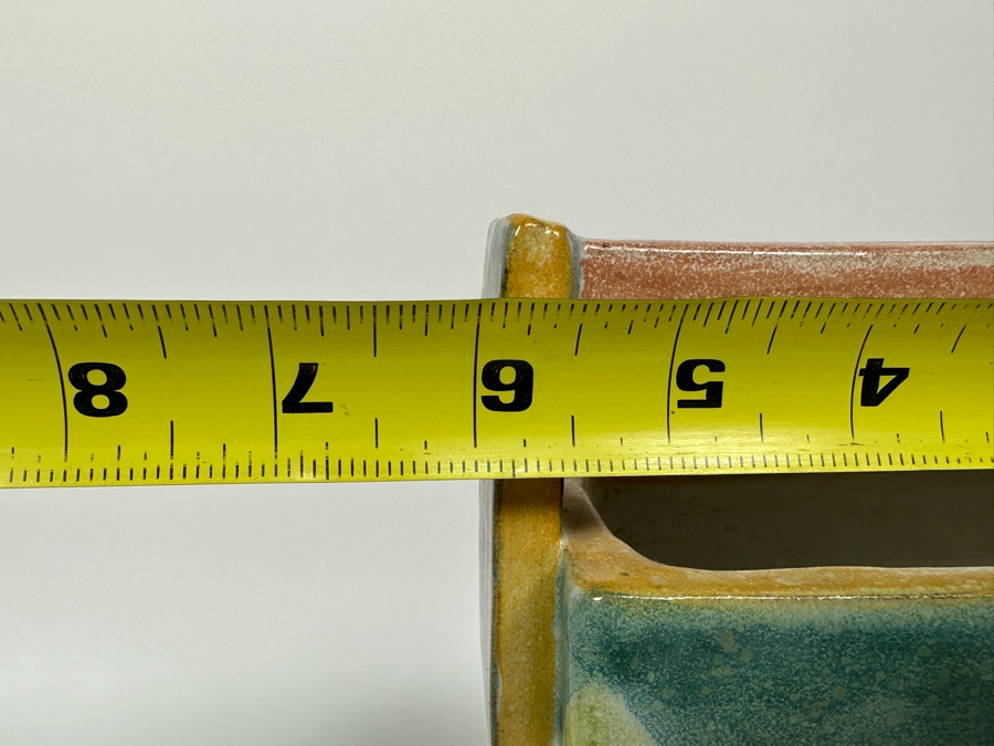 Signed Sara Post Abstract Studio Art Pottery Vase With Handle 1987 6W X 2.25D X 11H [Photo 9]