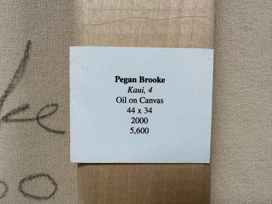 Original Pegan Brooke Oil On Canvas Painting Titled Kaui, 4 44 X 34 2000 Retails $5,600 [Photo 10]