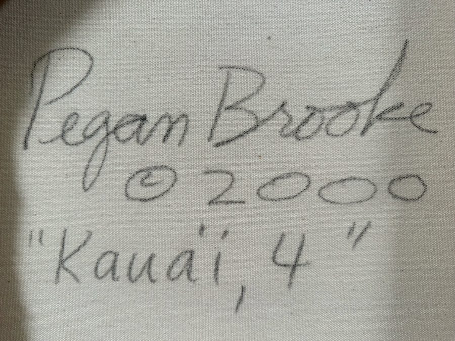 Original Pegan Brooke Oil On Canvas Painting Titled Kaui, 4 44 X 34 2000 Retails $5,600 [Photo 11]