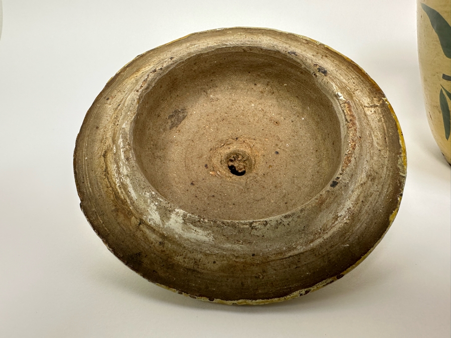 Vintage Asian Ginger Jar With Lid Hand Painted Bird On Branch 9W X 10.5H [Photo 15]