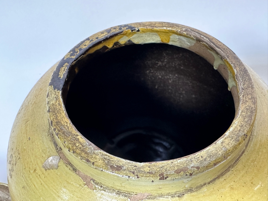 Vintage Asian Ginger Jar With Lid Hand Painted Bird On Branch 9W X 10.5H [Photo 12]