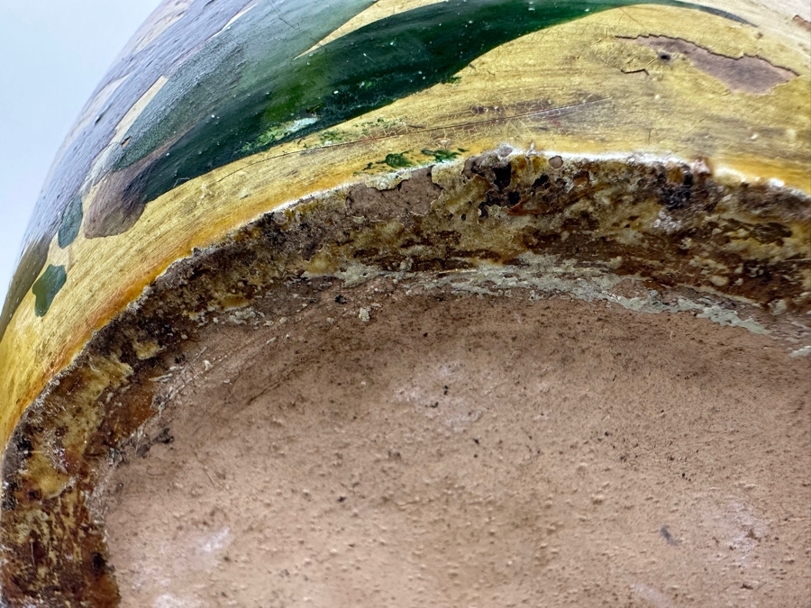 Vintage Asian Ginger Jar With Lid Hand Painted Bird On Branch 9W X 10.5H [Photo 19]