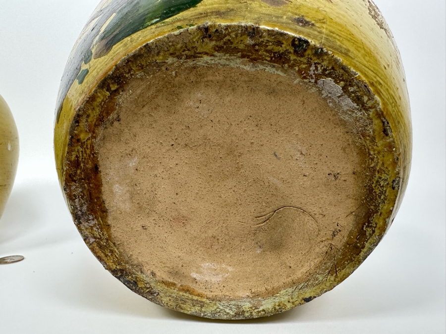 Vintage Asian Ginger Jar With Lid Hand Painted Bird On Branch 9W X 10.5H [Photo 18]