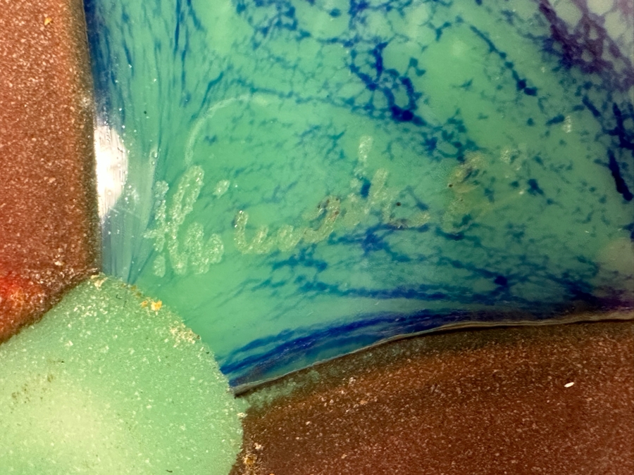 Hand Signed Studio Art Glass Vase 5W X 5.5 [Photo 12]