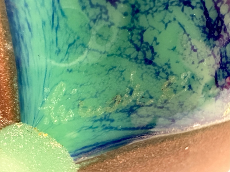 Hand Signed Studio Art Glass Vase 5W X 5.5 [Photo 14]