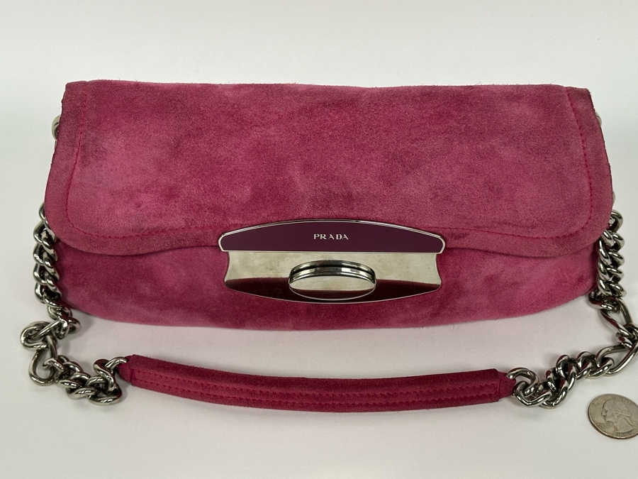 PRADA Italian Suede Leather Handbag [Photo 3]